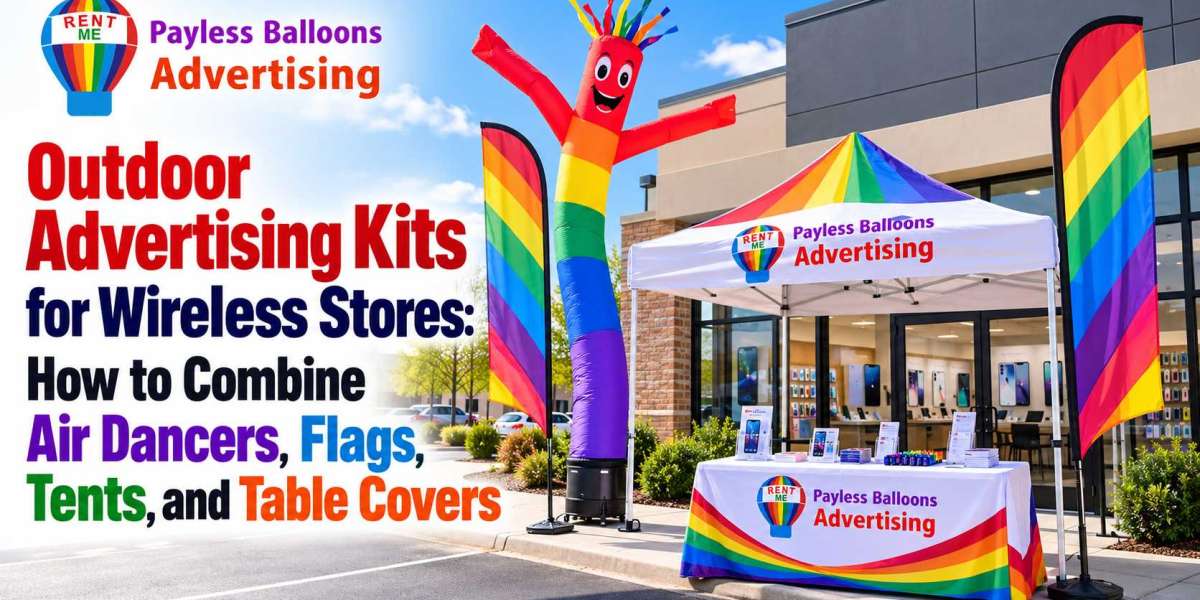 Outdoor Advertising Kits for Wireless Stores: How to Combine Air Dancers, Flags, Tents, and Table Covers