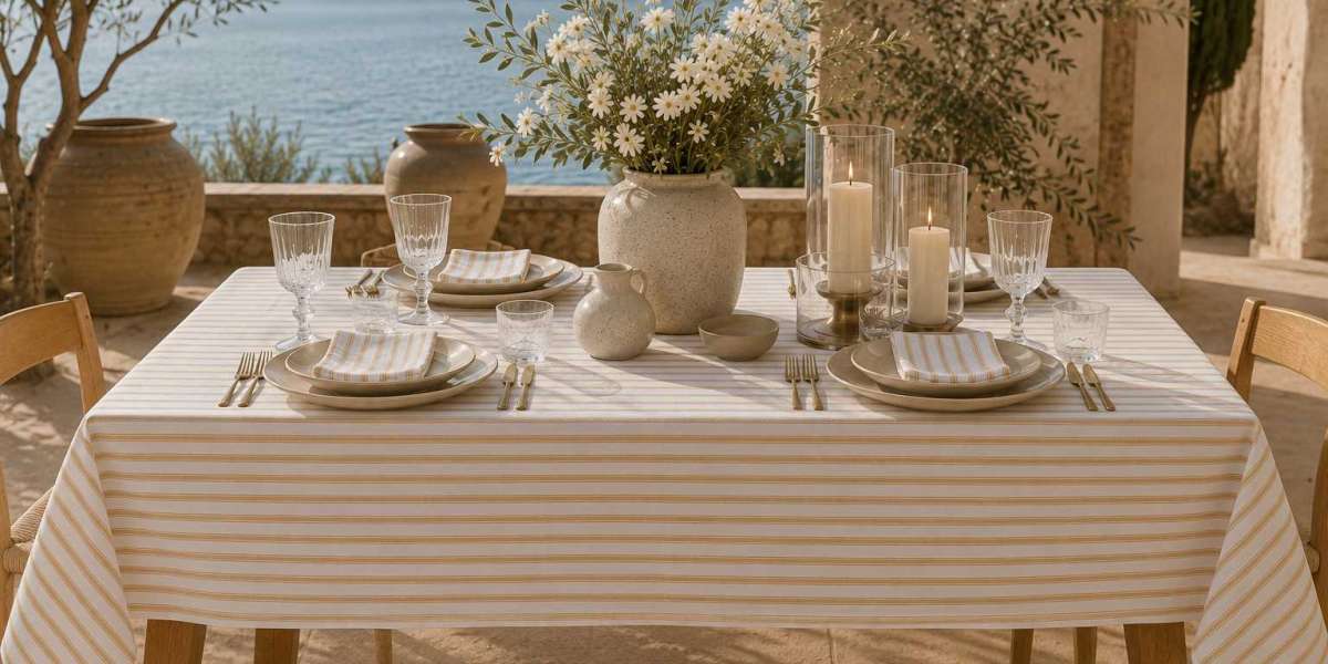 How to Choose a Tablecloth for a Dining Room with Open Shelving